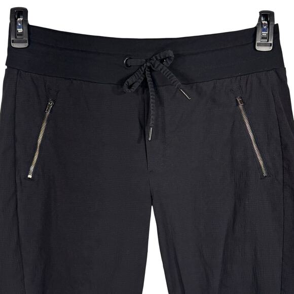Athleta SZ 12 Trekkie North Crop Jogger Pants Pull-On Cuffed Stretch Zip Pockets - Picture 2 of 8